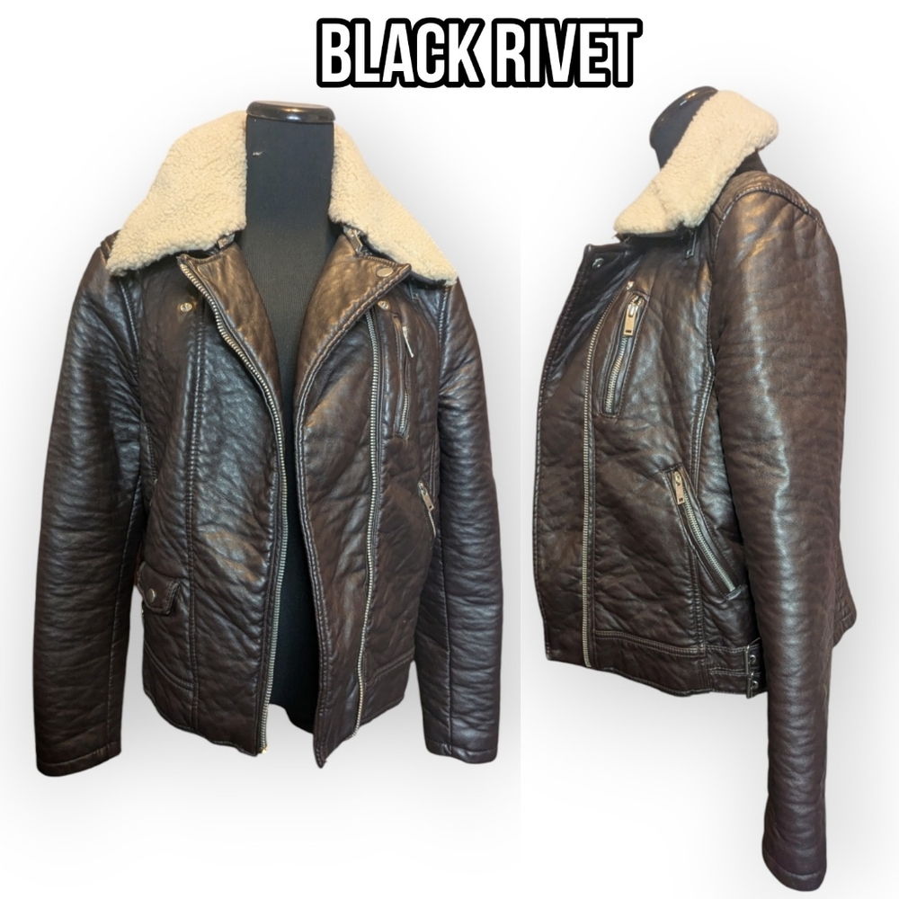 Black Rivet Bomber Jacket - image 1
